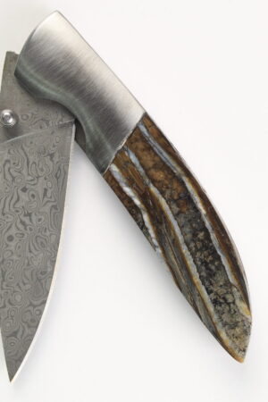 Mammoth Molar Damascus knife #08.25.5794