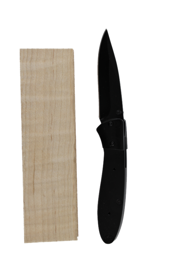 RAPTURE FOLDER BLACK COATED KNIFE KIT – 622B - TIGER MAPLE