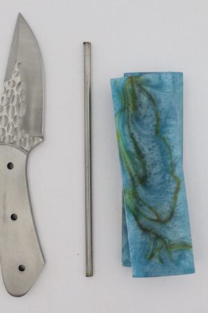 CNC Drop Point Knife Kit - SCNC1 - IR BLUEGREEN RESIN