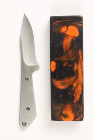 BEAVER SKINNER SATIN S443 KNIFE KIT - BLACK ORANGE RESIN