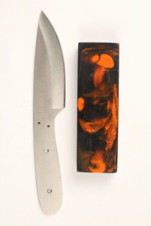 Fury Skinner Knife Kit - S509 - BLACK ORANGE RESIN