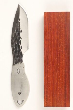 Otter skinner knife kit with hammered 440C blade and padauk handle scales