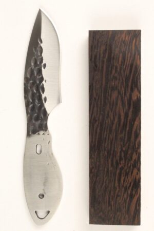 Otter skinner knife kit with hammered 440C blade and wenge wood handle