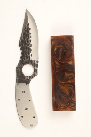 YUKON SKINNER HAMMERED KNIFE MAKING KIT - SCF183 BROWN RESIN