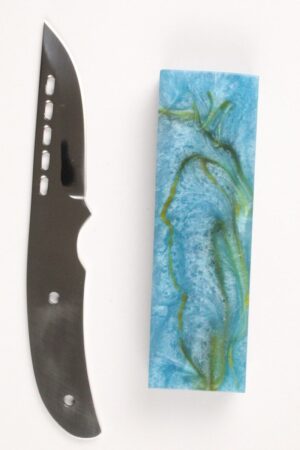 BADLANDS SKINNER KNIFE KIT SM27 - IR BLUE GREEN RESIN