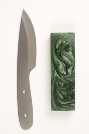 Titanium Coated Fury Skinner Knife Kit - ST509 - GREEN RESIN