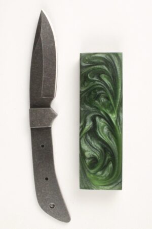 CHIEF YELLOWHORSE SKINNER STONEWASHED – SW110 KNIFE KIT - GREEN RESIN