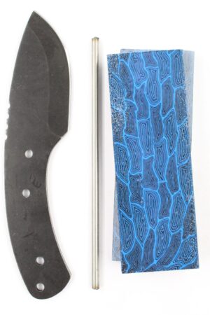 Fat Boy Skinner - Stonwashed KNIFE KIT - SW115 -BLUE WAVE G10