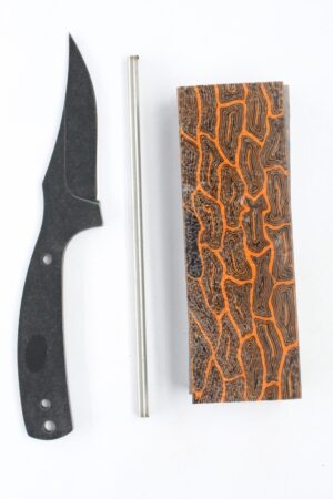 WOODSMAN SKINNER STONEWASHED - SW40 KNIFE KIT - ORANGE WAVE G10