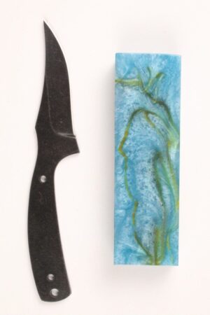 WOODSMAN SKINNER STONEWASHED - SW40 KNIFE KIT - IR BLUE GREEN