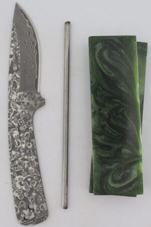 Damascus knife kit with San Mai steel and G10 handle