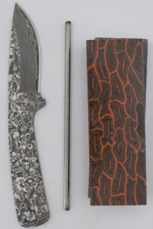 Damascus knife kit with San Mai steel and G10 handle