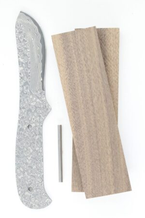 Damascus knife kit with San Mai steel and walnut handle