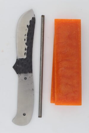 UTAH KNIFE MAKING KIT - HAMMERED - SCF909 - IR ORANGE RESIN