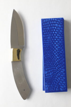 Onyx drop point knife kit with 440C blade and blue dragon resin handle scales