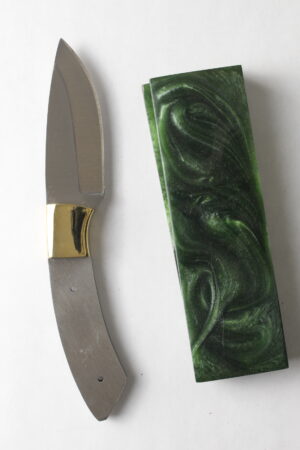 Onyx drop point knife kit with 440C blade and IR Green Resin handle scales