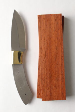 Onyx drop point knife kit with 440C blade and padauk handle scales