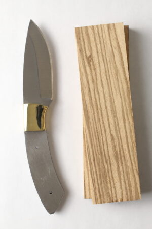 Onyx drop point knife kit with 440C blade and zebrawood handle scales