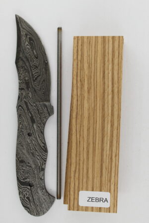 Damascus knife kit with clip point Damascus steel blade with zebrawood