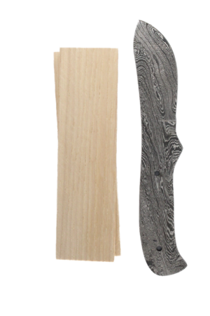 Damascus knife kit with hickory handle