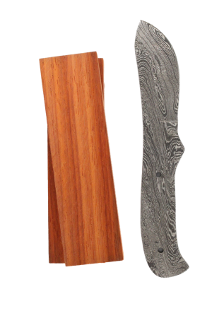 Damascus knife kit with padauk handle