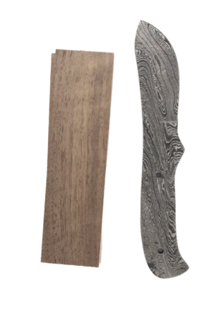 Damascus knife kit with walnut handle